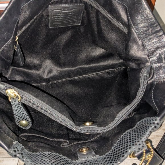 SOLD Coach Ashley Convertible Leather/Snakeskin Satchel/Shoulder Bag - Picture 7 of 8